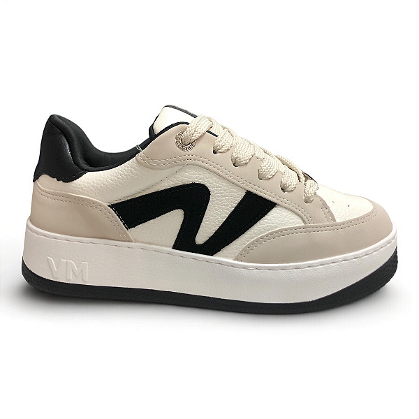 Tênis Feminino Via Marte Casual - 209-001-04 - Bege-Preto