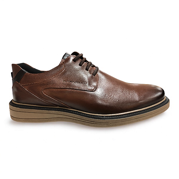 Sapato Masculino Rafarillo Couro - 99007-12TK - Marrom-Preto