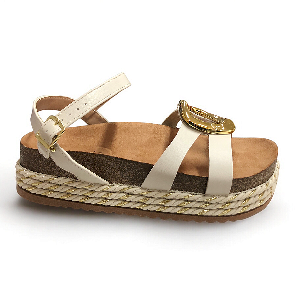 Sandália Feminina Beira Rio - 8546.207 - Branco Off