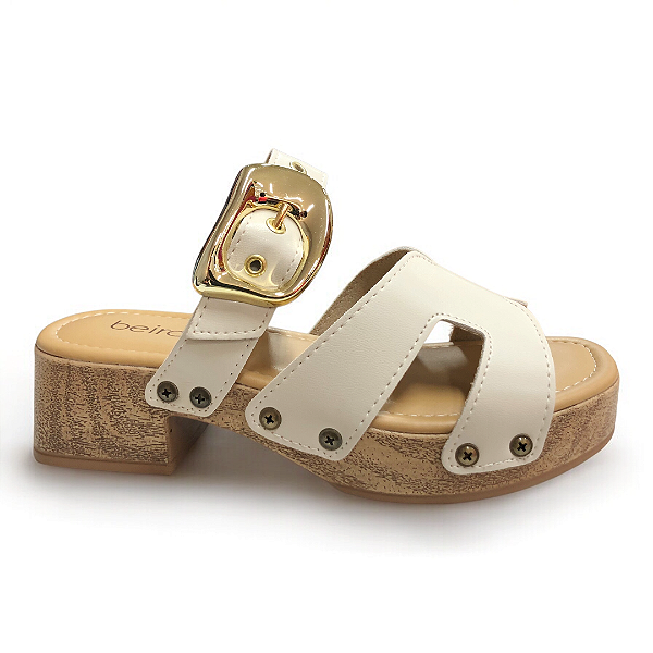 Tamanco Feminino Beira Rio - 8559.101 - Branco Off
