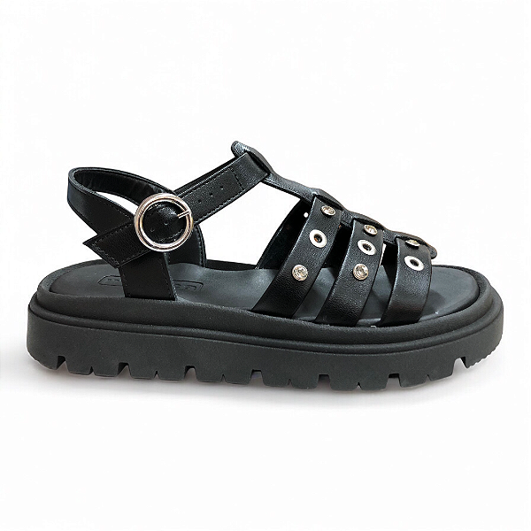 Sandália Feminina Moleca Papete - 5504.115 - Preto