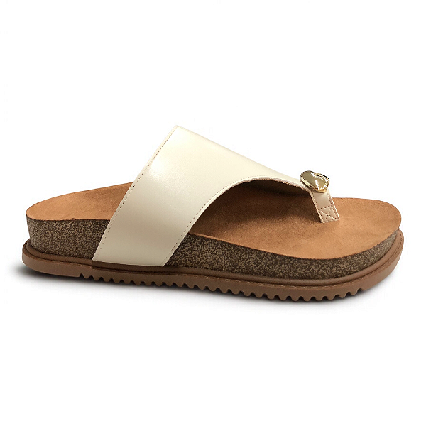 Chinelo Feminino Beira Rio Papete Birken - 8524.110 - Branco Off