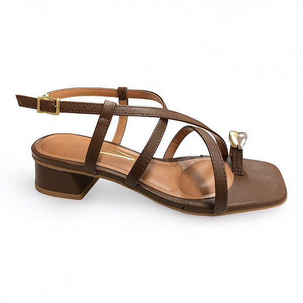 Sandália Feminina Vizzano Salto Bloco - 6454.123 - Marrom
