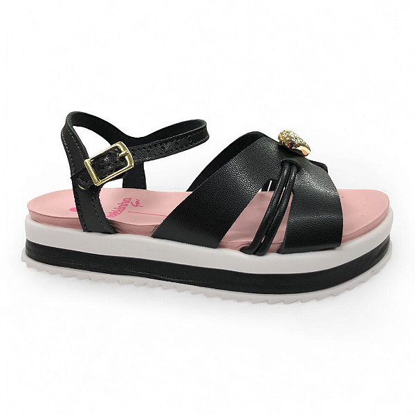 Sandália Menina Infantil Molekinha - 2305.1574 - Preto