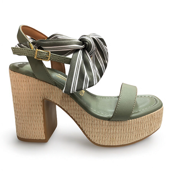 Sandália Feminina Vizzano Salto Alto Meia Pata - 6541.103 - Verde