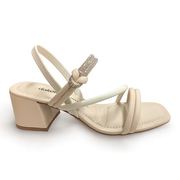 Sandália Feminina Dakota Salto Bloco - Y9412 - Branco Off
