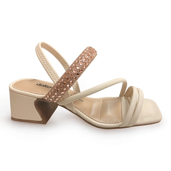 Sandália Feminina Dakota Salto Bloco - Y9492 - Bege