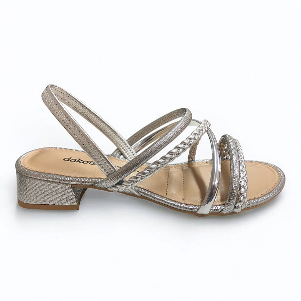 Sandália Feminina Dakota Salto Bloco - Y9342 - Prata