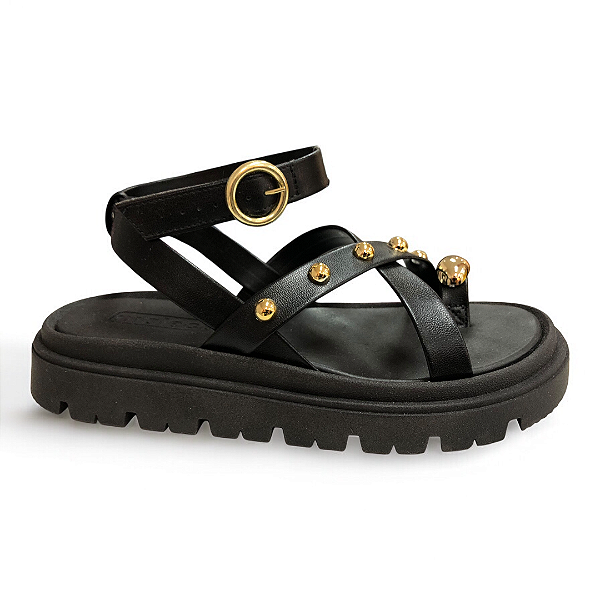 Sandália Feminina Moleca Papete - 5504.113 - Preto