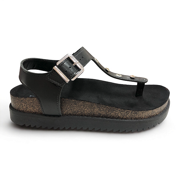 Sandália Feminina Moleca Papete Birken - 5500.114 - Preto