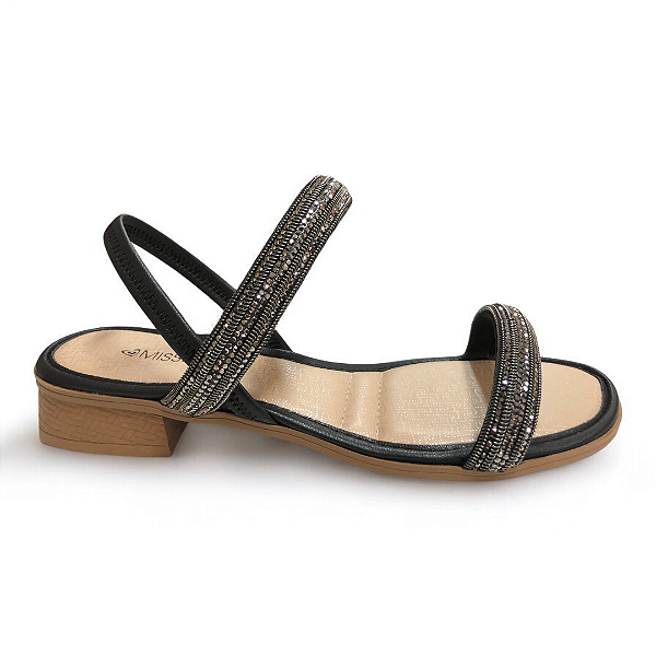 Sandália Feminina Mississipi Salto Baixo - ME133 - Preto