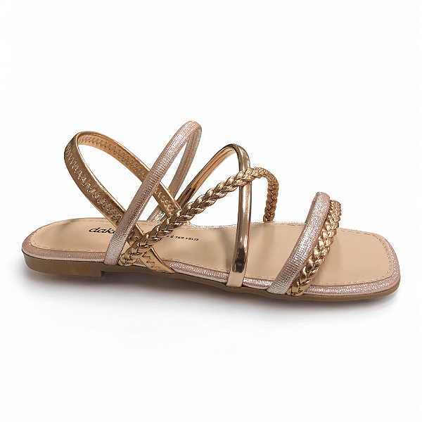 Sandália Feminina Dakota Rasteira - Y9352 - Dourado