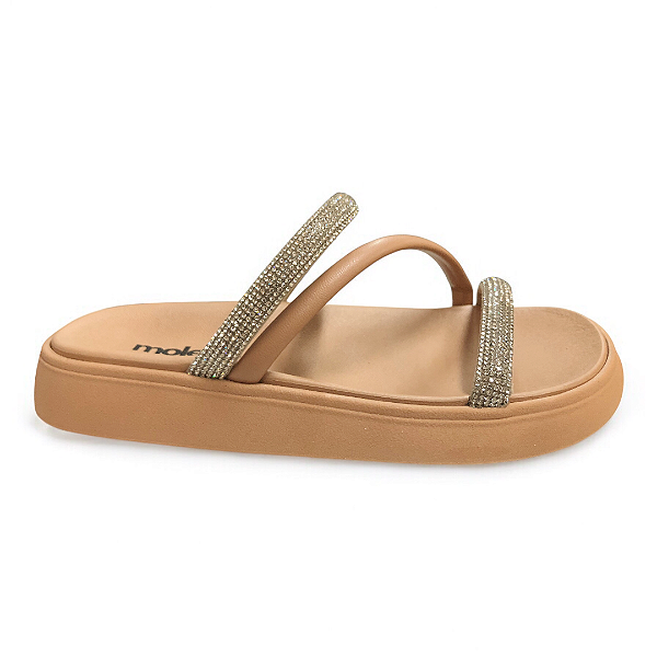 Chinelo Feminino Moleca Papete - 5469.121 - Creme-Nude