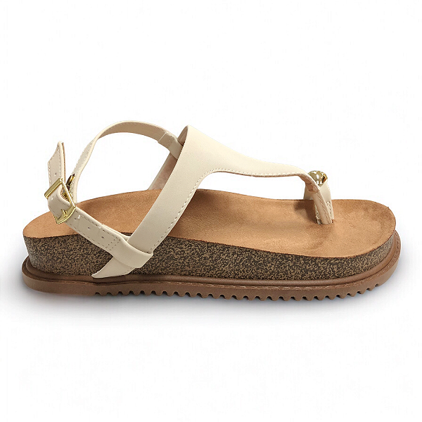 Sandália Feminina Beira Rio Dedo - 8524.109 - Branco Off