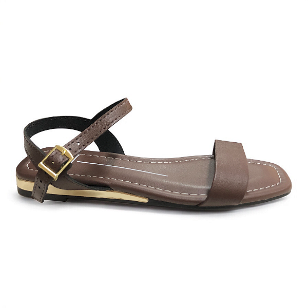 Sandália Feminina Moleca Rasteira - 5559.101 - Chocolate