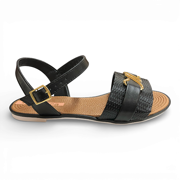 Sandália Feminina Moleca Rasteira - 5297.473 - Preto