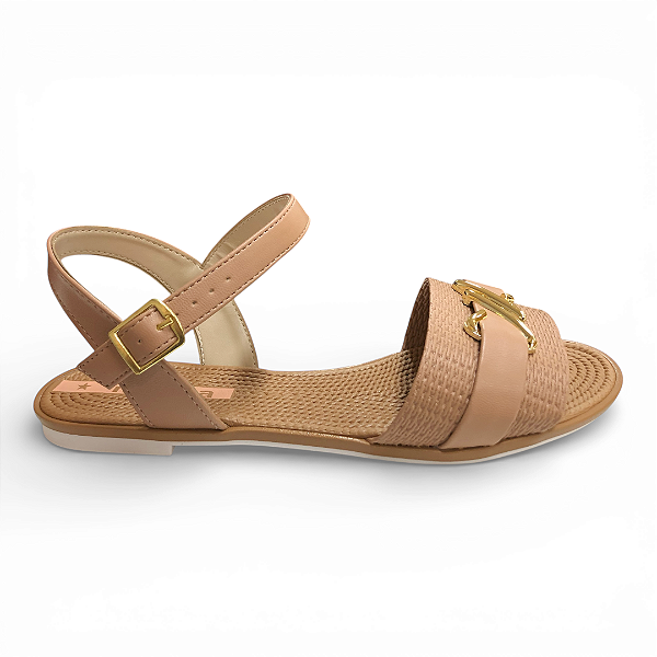 Sandália Feminina Moleca Rasteira - 5297.473 - Nude