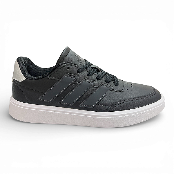 Tênis Unissex Courtblock - JJ7375 - Preto-Branco-Cinza