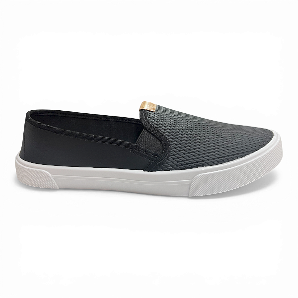 Sapatilha Feminina Moleca Casual Slip On - 5296.530 - Preto