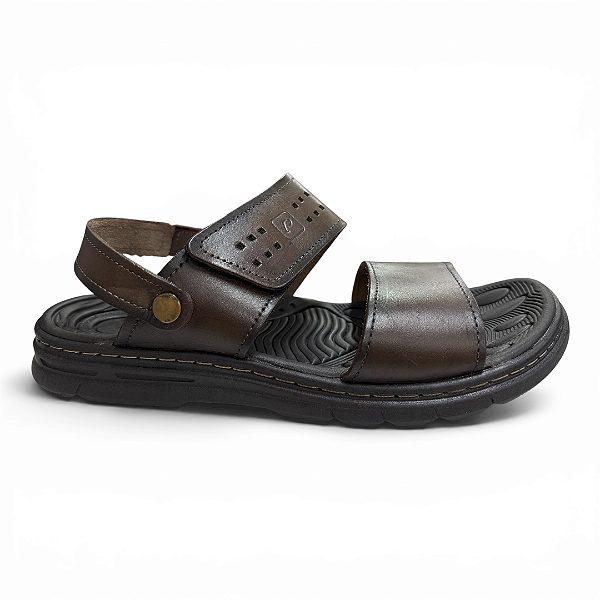 Sandália Masculina Pegada Couro - 134203-02 - Marrom