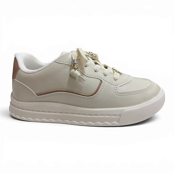 Tênis Infantil Menina Molekinha Casual - 2575.119 - Branco Off