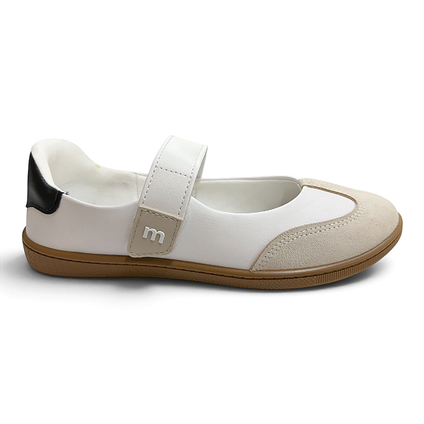 Tênis Feminino Moleca Mary Jane - 5605.592 - Branco-Cinza-Preto