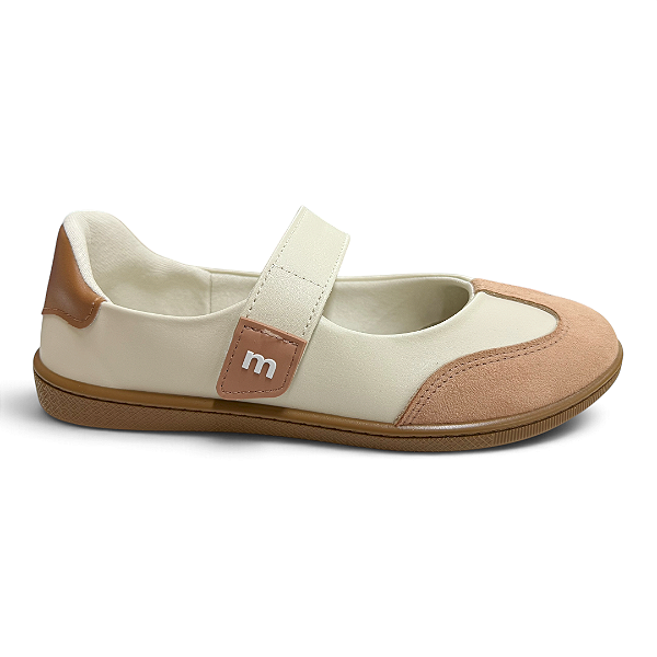 Tênis Feminino Moleca Mary Jane - 5605.592 - Branco Off-Nude