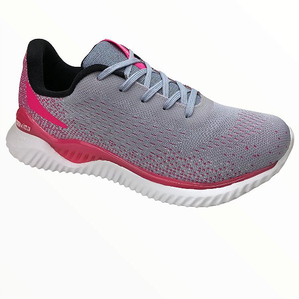 Tênis Feminino Actvitta Tec/Nyl Flat/Filme Cataluna Jeans - 4802.104 - Jeans/Translucido/Pink/Neon