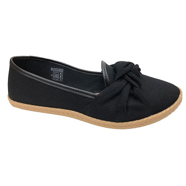 Sapatilha Feminina Moleca Lona Sider - 5287.265 - Preto