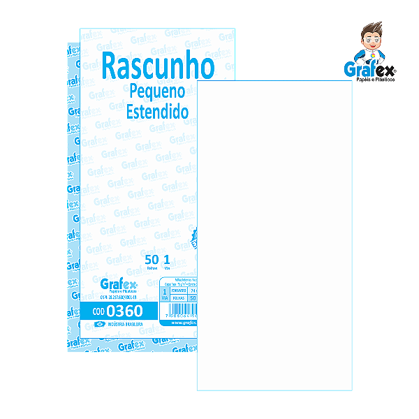 Grafex Cod 0360 Rascunho Pequeno Estendido c/50 Folhas 1/48​ - c/10 Blocos