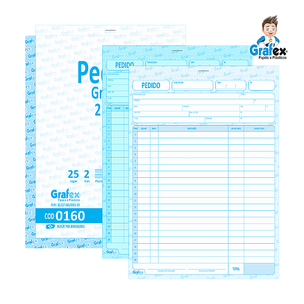 Grafex Cod 0160 Pedido Grande 2 Vias c/25 Jogos 1/18​ - c/10 Blocos