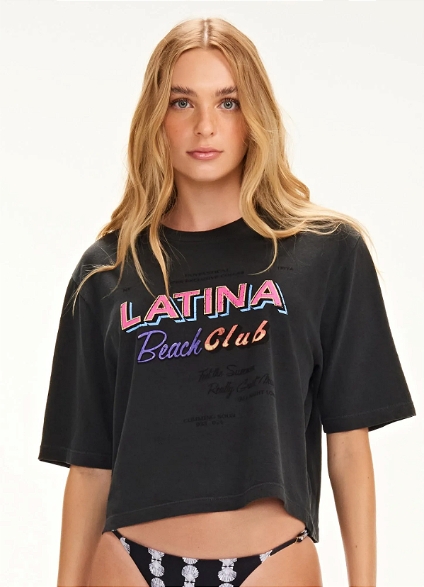 TSHIRT LATINA PRETO ESTONADO M - NV+TRIYA