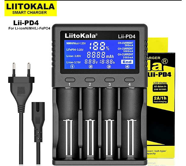 CARREGADOR LIITOKALA 04 BATERIAS