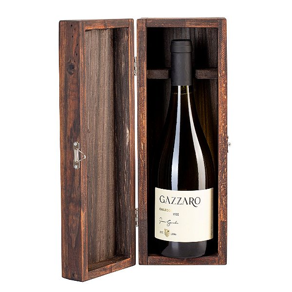Caixa de madeira + Vinho Chardonnay