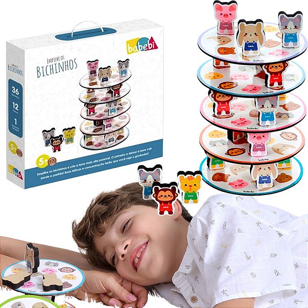 Empilhe os Bichinhos Brinquedo Educativo e Pedagógico