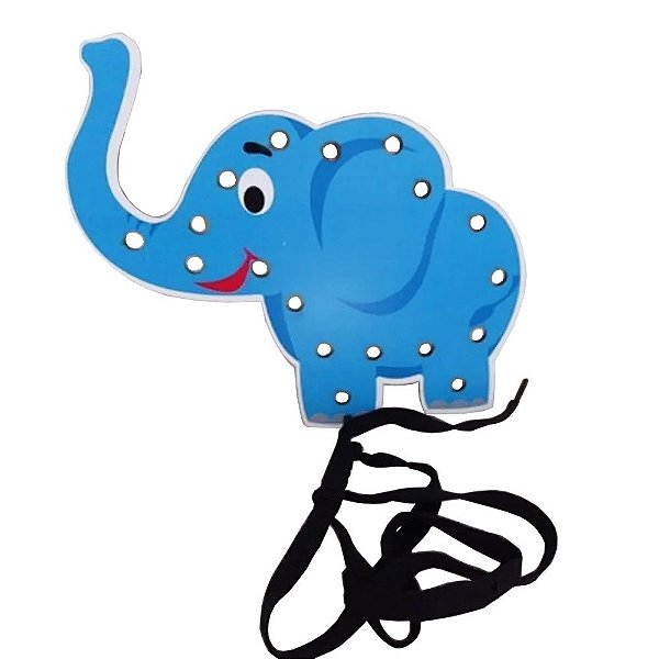 Alinhavo Infantil Elefante Brinquedo Educativo e Pedagógico