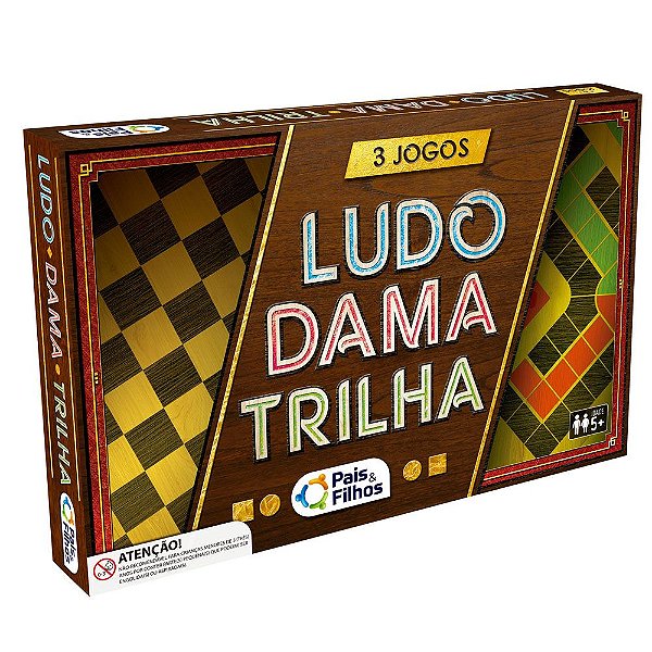 Jogo ludo com tabuleiro de madeira mdf + 1 dado E 16 pinos em