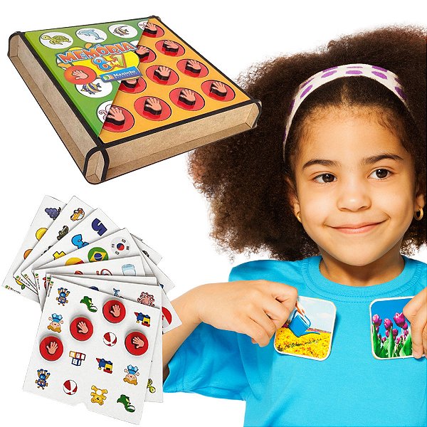 Jogo Infantil Memória 8 em 1 Brinquedo Educativo 8 placas