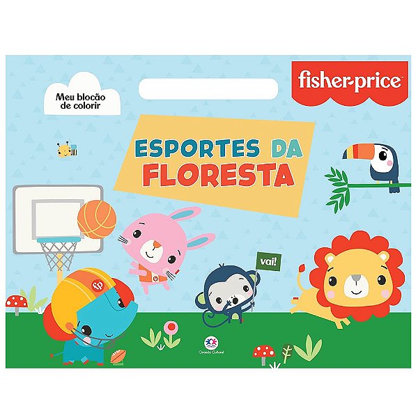 Livro Meu Blocão de Colorir Esportes da Floresta Fisher Price