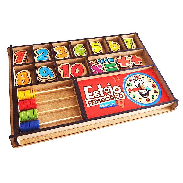 Estojo Pedagógico Brinquedo Infantil em Madeira