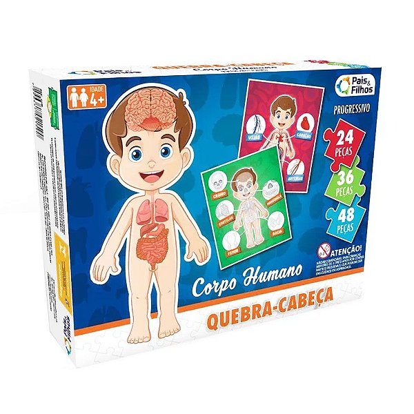 Quebra-Cabeças Corpo Humano Progressivo Pais e Filhos