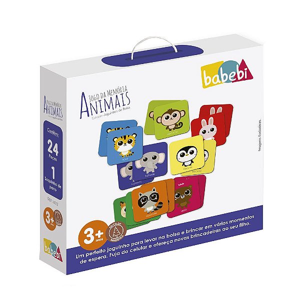 Joguinhos de Bolsa: Jogo da Memória Animais - Tralalá 4 Kids