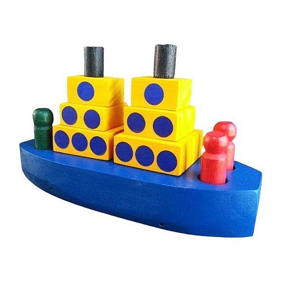Navio Desmontável Brinquedo Educativo em Madeira