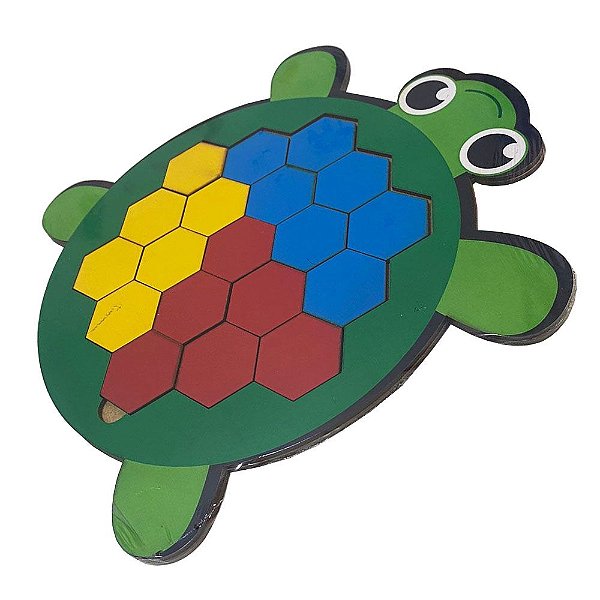 Mosaico Tartaruguinha  Brinquedo Encaixe Pedagógico Madeira