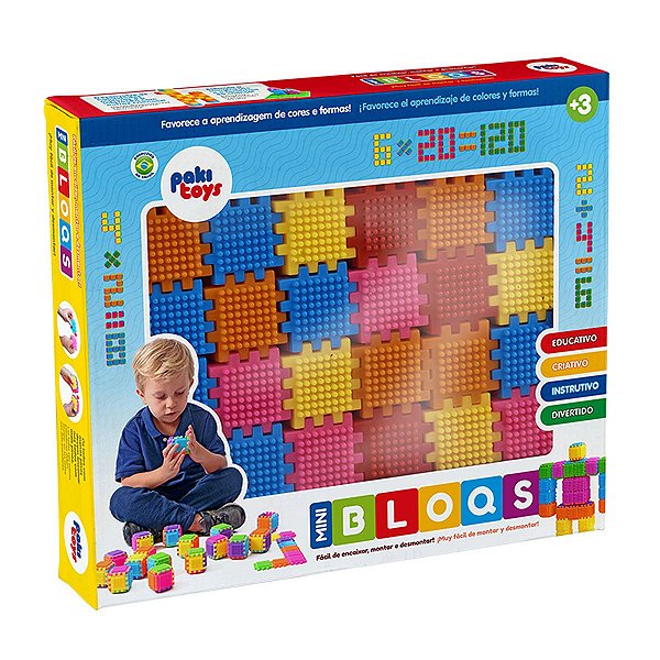 Jogo De Encaixe Brinquedo Bloco De Montar Peças Grandes - R$ 69,9