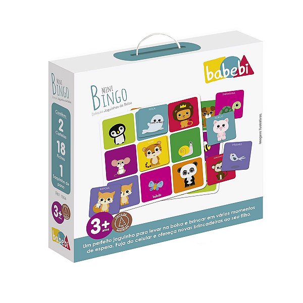 Mini Bingo Animais Joguinhos de Bolsa Infantil Madeira - Tralalá 4 Kids