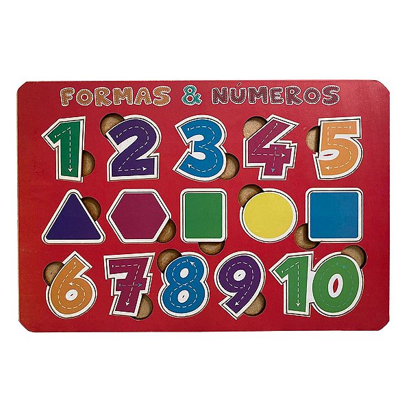 10 Jogo Encaixe Educativo Tabuleiro Númerais Brinquedo Kids