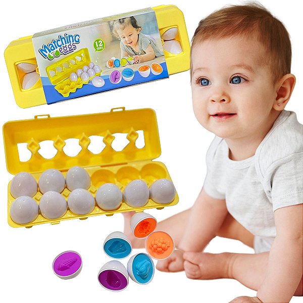 Brinquedo Infantil Montessori  Educativo Encaixe Ovos Frutas