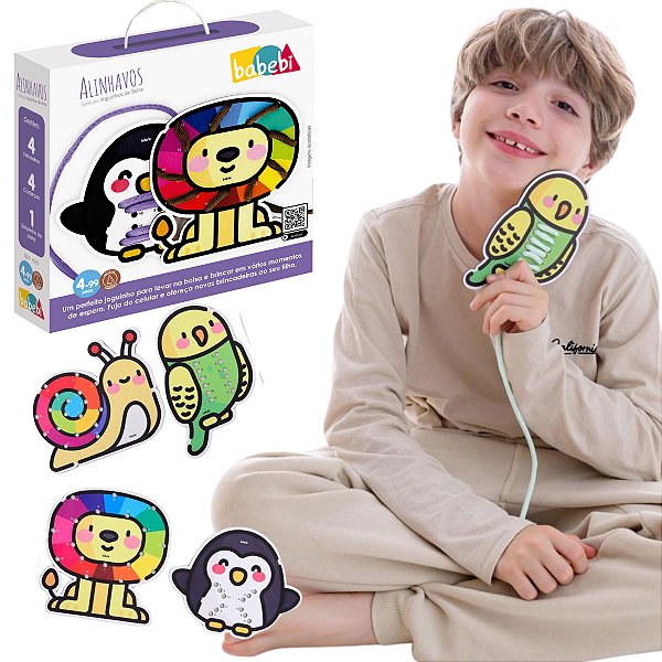 Mini Alinhavo Joguinho de Bolsa Infantil Montessori Madeira