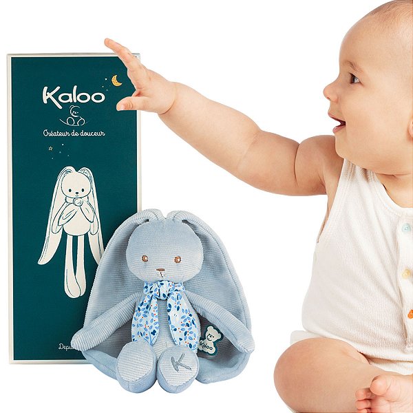 Meu Primeiro Coelhinho de Pelucia Azul Infantil Kaloo 25 cm